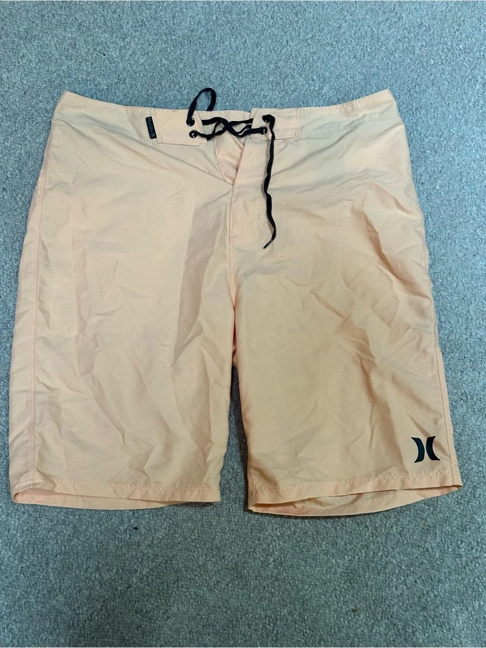 Hurley Men’s Peach Swim Boardshorts with Black Drawstring